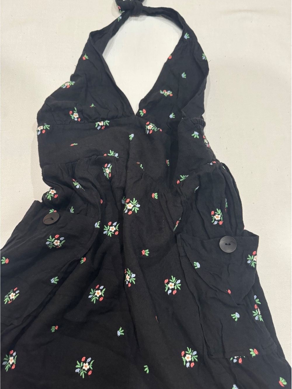 Urban Outfitters Betsey Floral Embroidered Cottagecore Halter Midi Dress Small - Picture 6 of 9